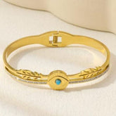 Stainless Steel Gold/Rosegold Plated Evil Eye Kada